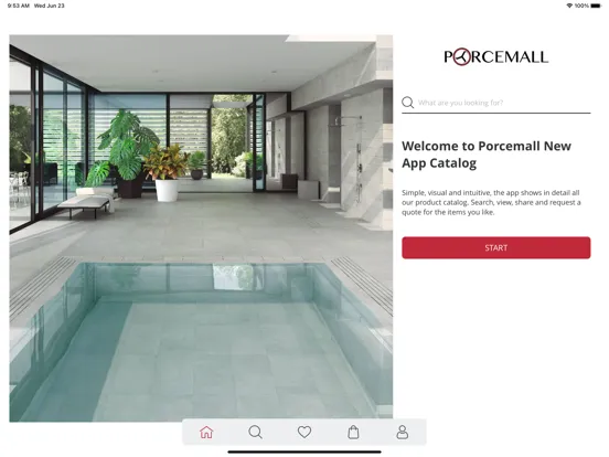 Tangkapan skrin Porcemall App iPad 