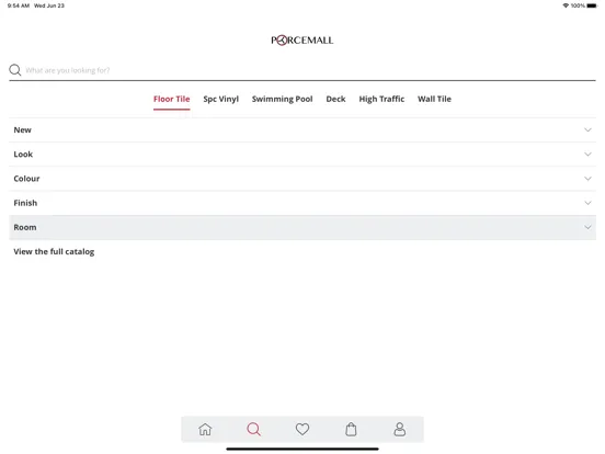 Tangkapan skrin Porcemall App iPad 