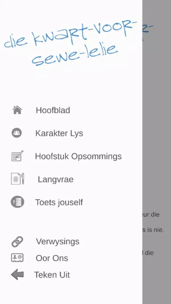 Screenshot di Die kwart-voor-sewe-lelie