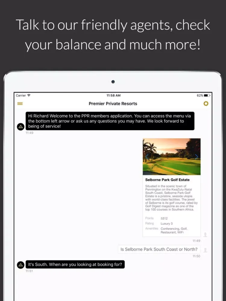 Premier Private Resorts iPad  Screenshots