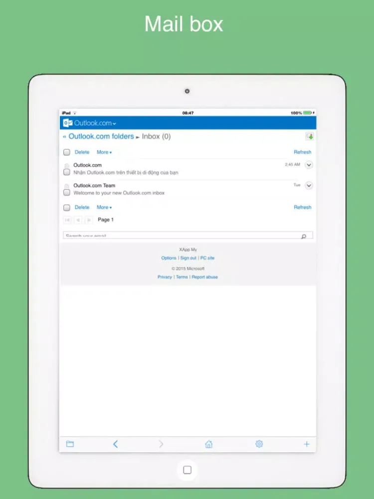 Safe web for Hotmail - protect your Microsoft live mail accounts iPad  Screenshots