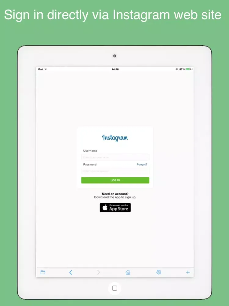 Safe web for Instagram - protect your Instagram with Passcode iPad 应用截图