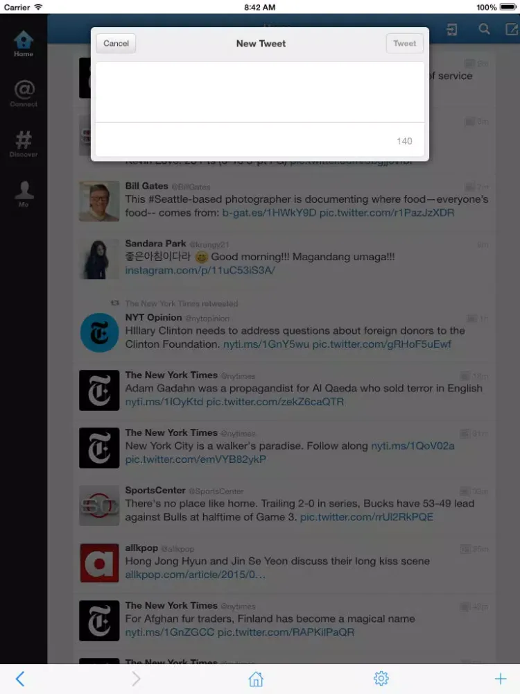 Safe web for Twitter: use native Passcode and Touch ID to protect your Twitter accounts iPad  Screenshots