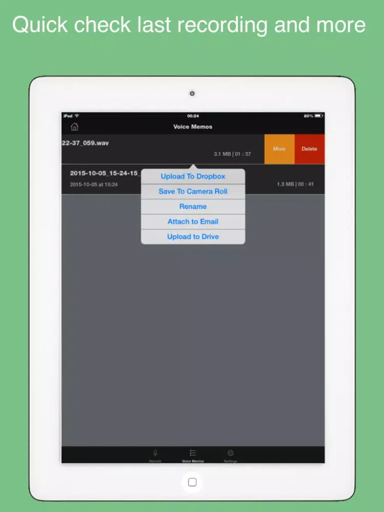 Tangkapan layar Voice Recorder (FREE) - voice memo, playback, share iPad 