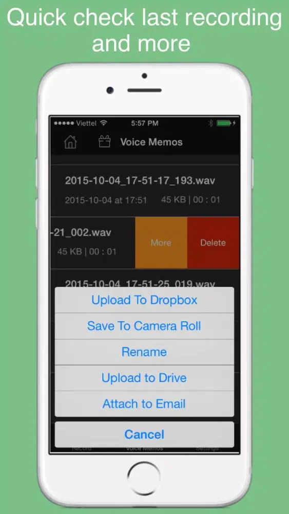 Tangkapan layar Voice Recorder (FREE) - voice memo, playback, share