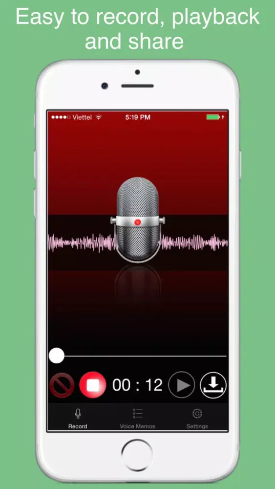 Mp3 Recorder (FREE) - mp3 voice memo, playback, share应用截图