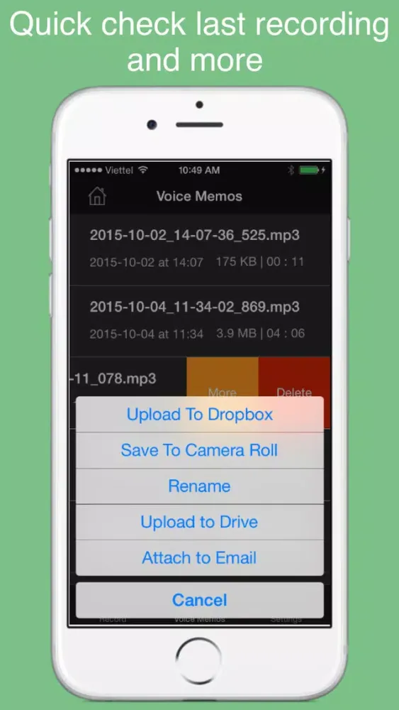 Mp3 Recorder (FREE) - mp3 voice memo, playback, share应用截图