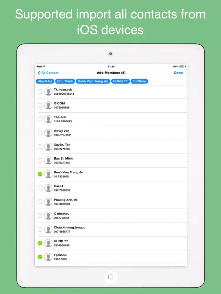 Capturas de pantalla de Private Contacts - secure and protect Secret Contacts with Passcode iPad 