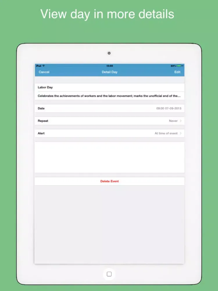 US Days - Remind holidays, special days, countdown to next event iPad  سکرین شاٹس
