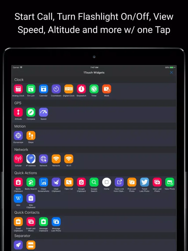 ภาพหน้าจอของ 1Touch - Speed Up Your Life iPad 