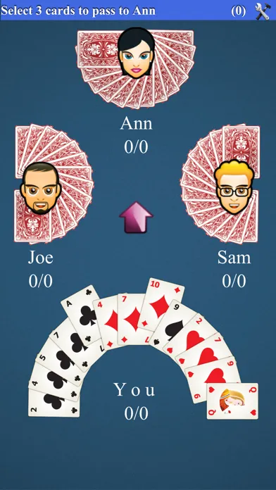 Ảnh chụp màn hình của Hearts Card Game*