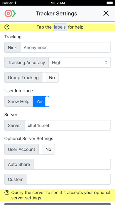 Tangkapan skrin Xarepo Live Tracker
