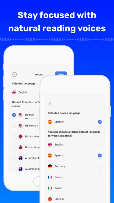 Capturas de tela do SpeakMe: Audio Text Reader
