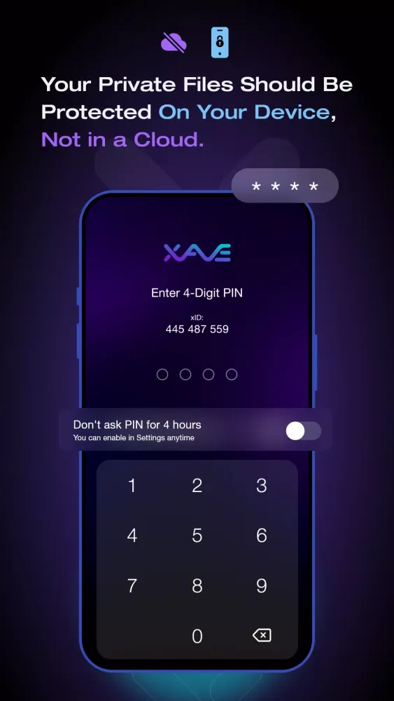 Xave: Encrypted Data Vault Screenshots