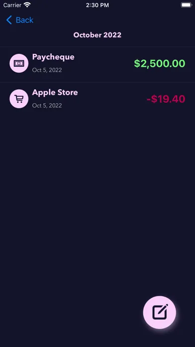 Tangkapan layar MoneyX ExpenseTracker