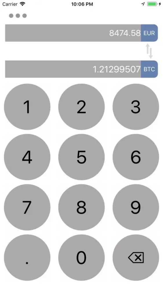Tangkapan layar Convert To & From Bitcoin