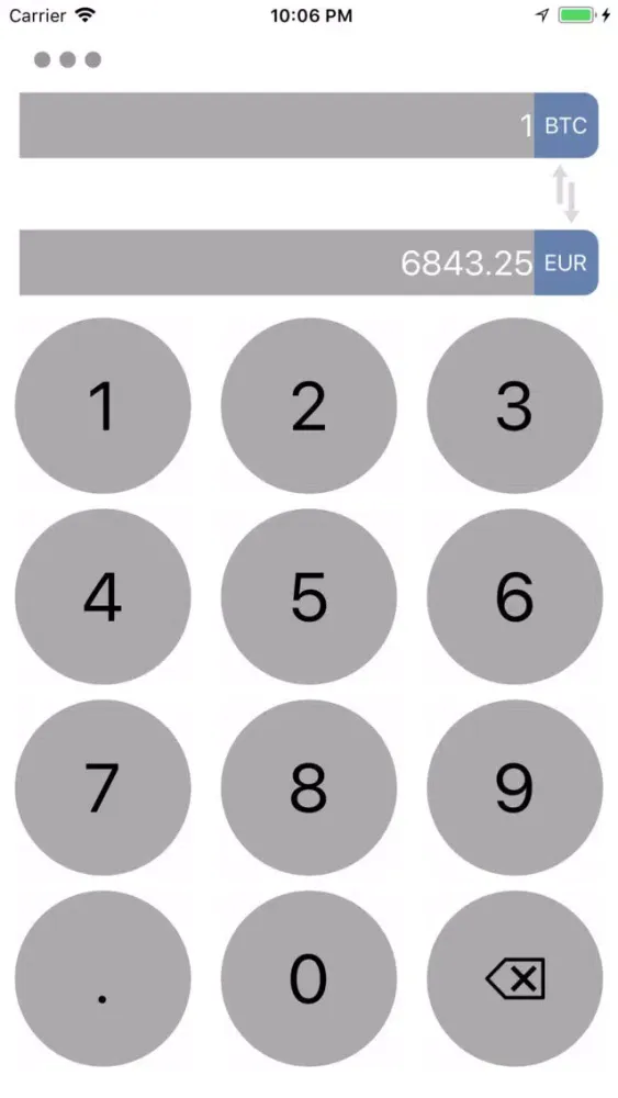 Tangkapan layar Convert To & From Bitcoin