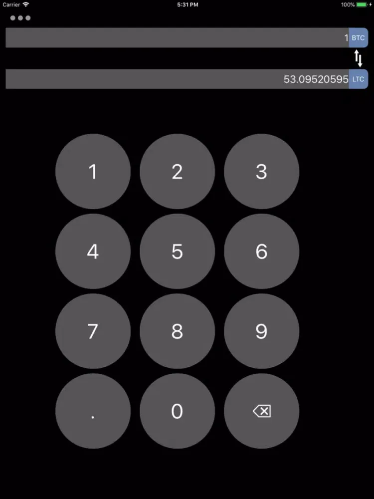 Bitcoin & Altcoin Converter iPad  Screenshots