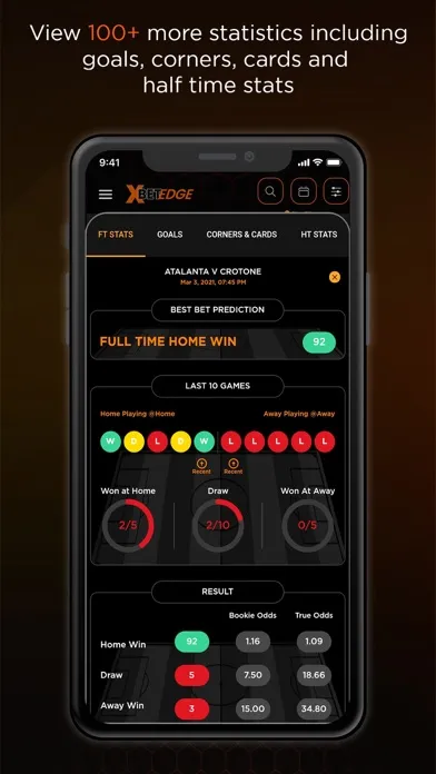 XBet Edge: Football Statistics स्क्रीनशॉट