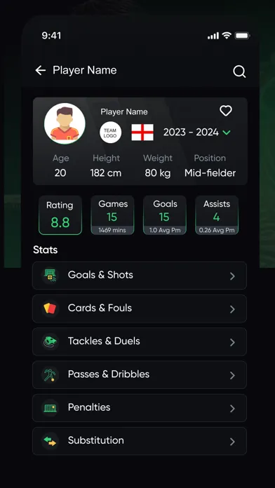 Captures d'écran de Player Edge Player Statistics