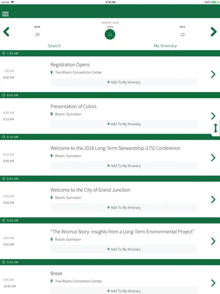 2018 LTS Conference iPad سکرین شاٹس