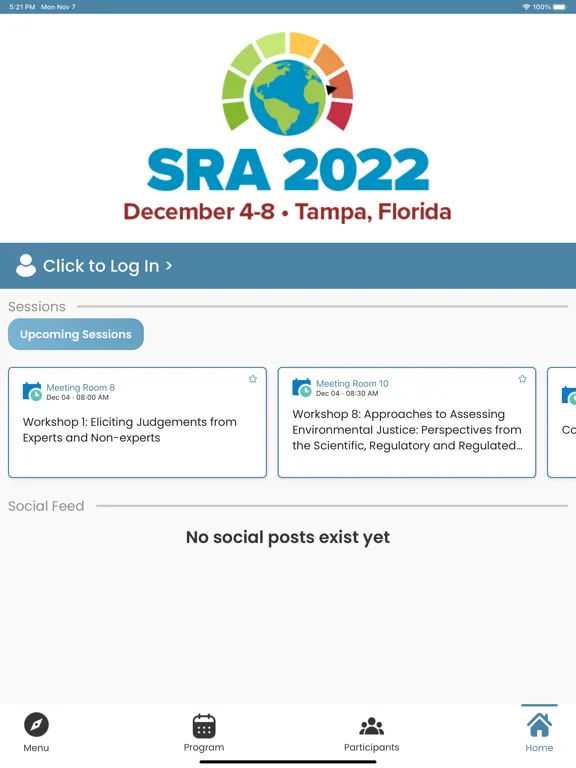 ภาพหน้าจอของ SRA 2022 iPad