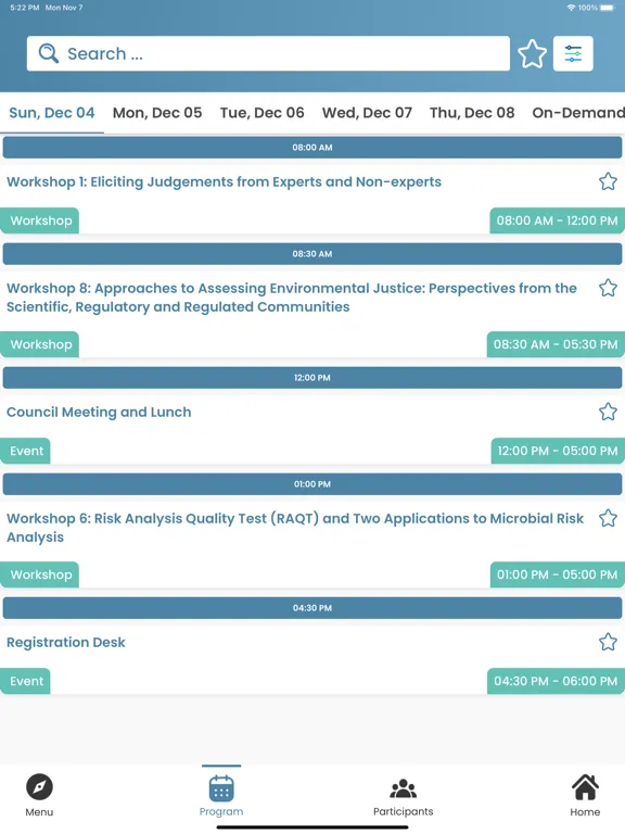 ภาพหน้าจอของ SRA 2022 iPad