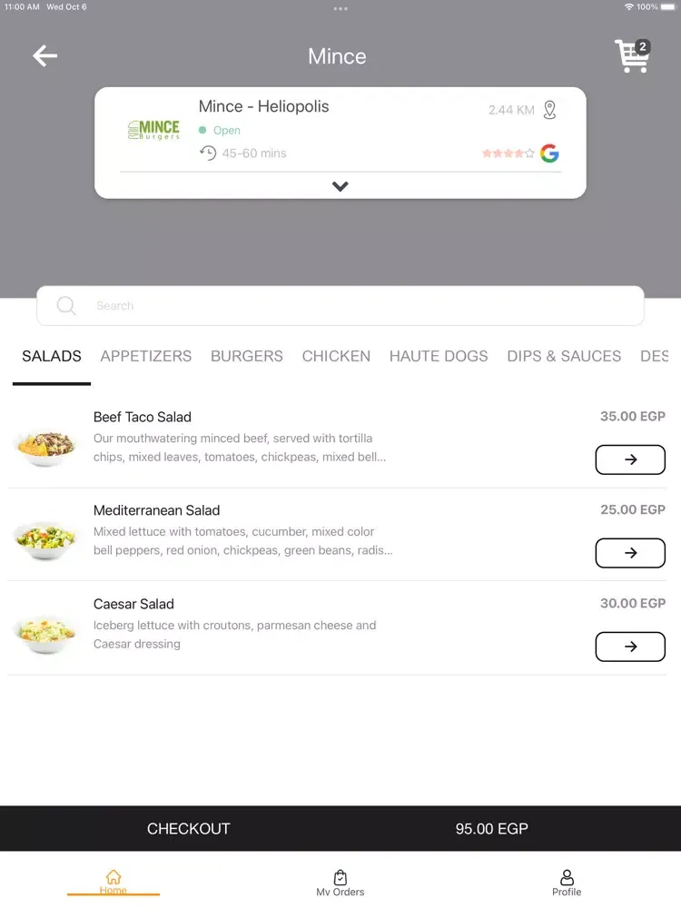 MI Eats iPad 应用截图