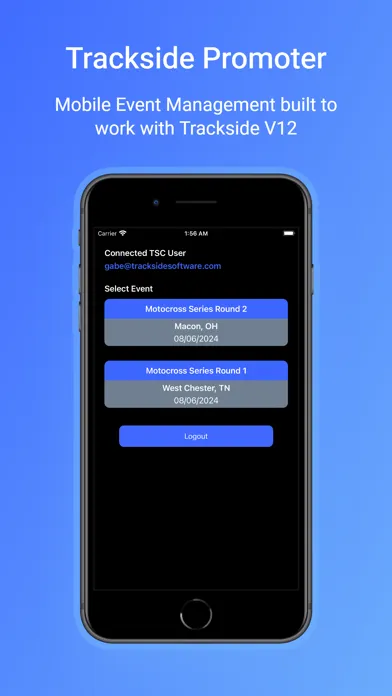 Trackside Promoter Screenshots