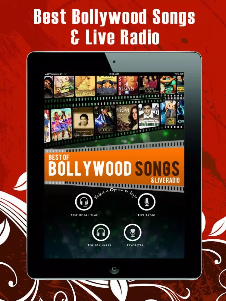 Desi Music Hits : Hindi Songs + Bollywood Radio iPad  Screenshots