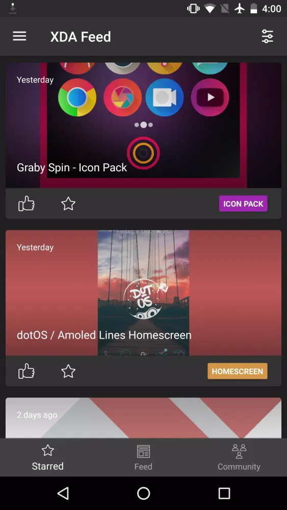 XDA Feed Screenshots