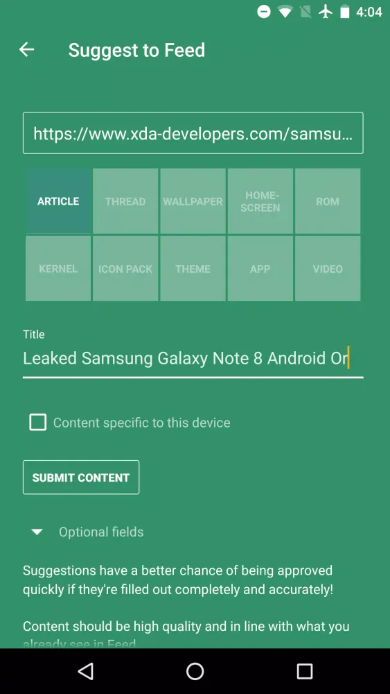 XDA Feed Screenshots