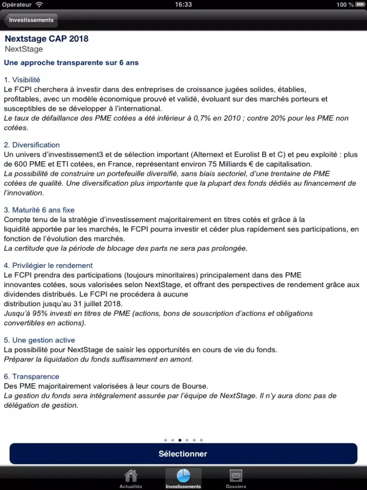 Tangkapan skrin Impôts et Patrimoine iPad 