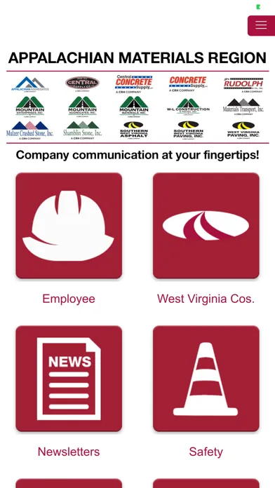 Capturas de tela do AMR Employee App