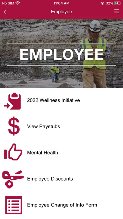 Capturas de tela do AMR Employee App