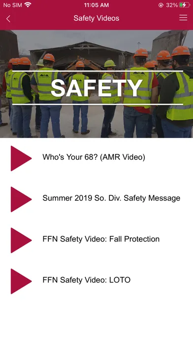 Capturas de tela do AMR Employee App
