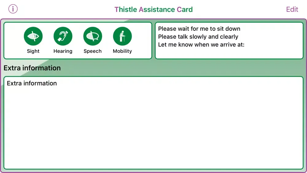 Capturas de tela do Thistle Card