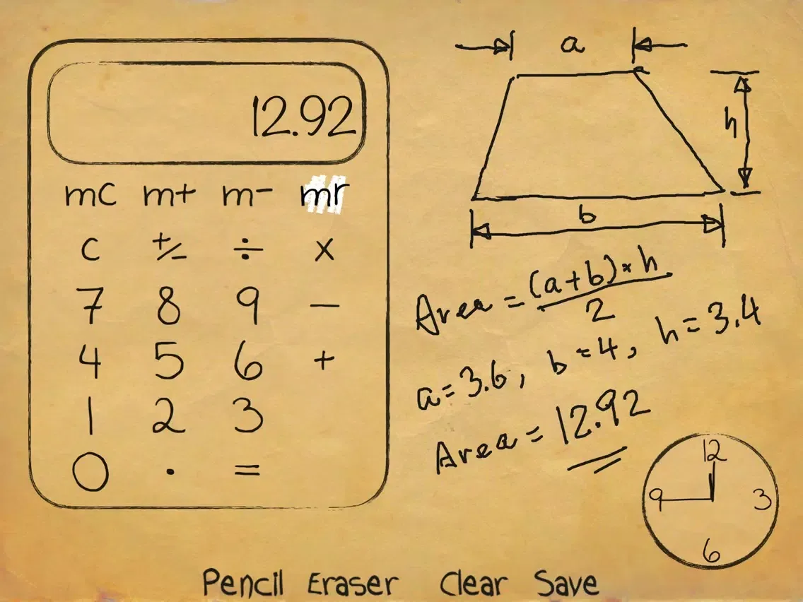 Capturas de pantalla de Paper Calculator & Clock iPad 
