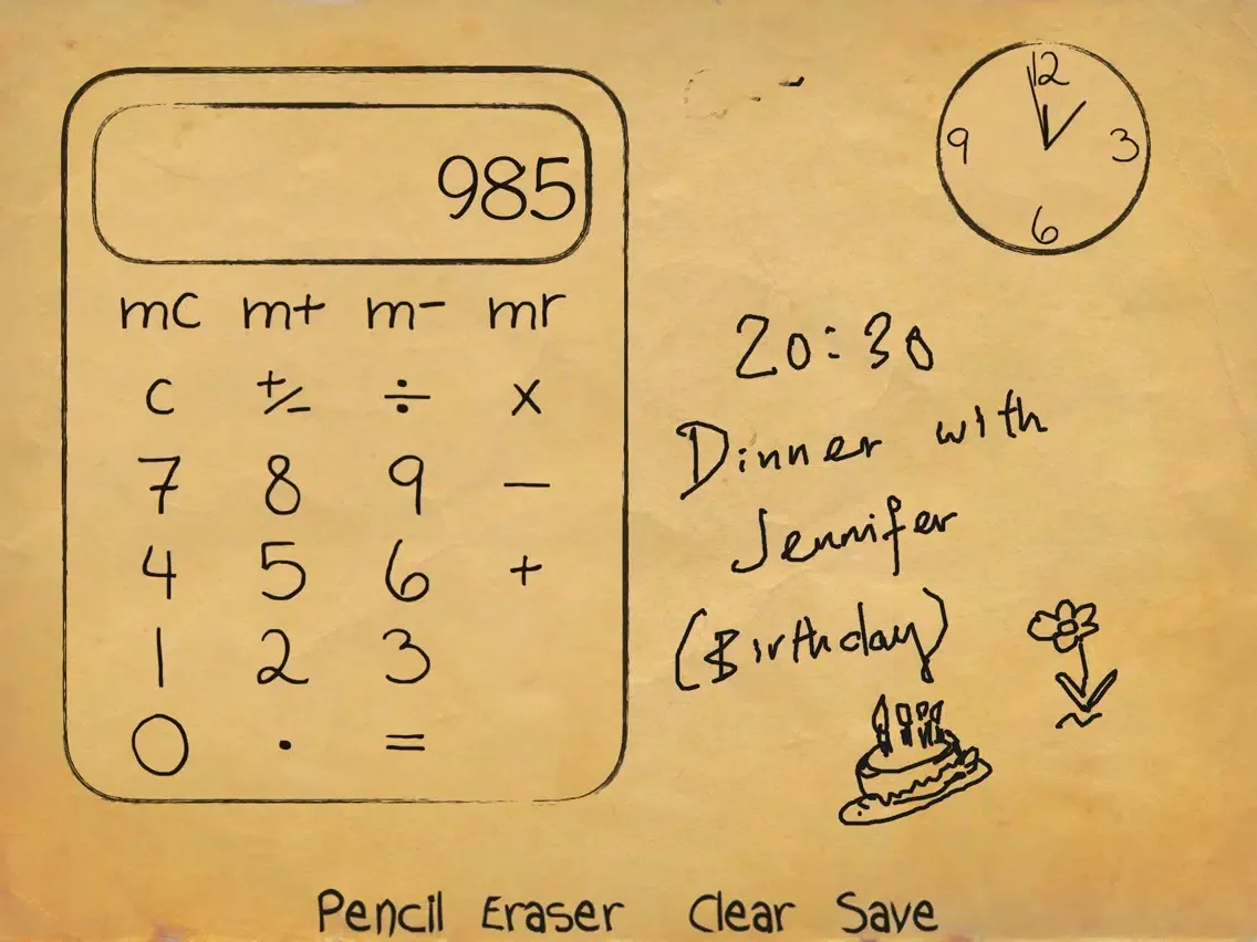 Capturas de pantalla de Paper Calculator & Clock iPad 