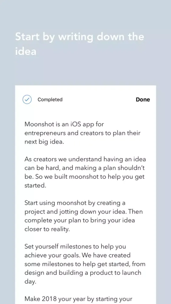 Zrzuty ekranu Moonshot - Launch Your Startup