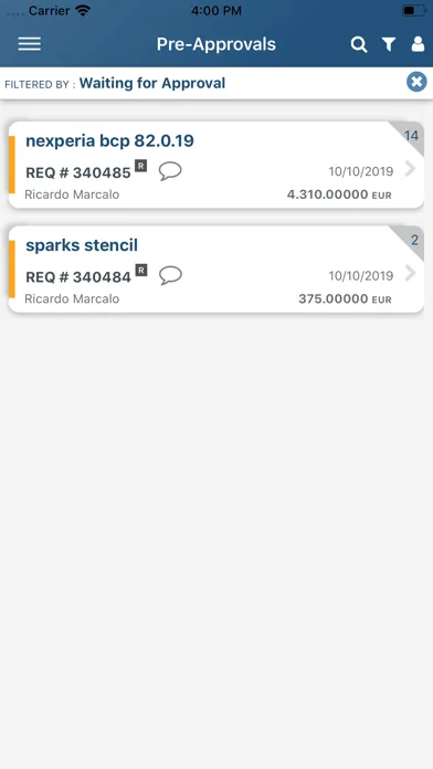 Zrzuty ekranu Xeeva Procure 2 pay