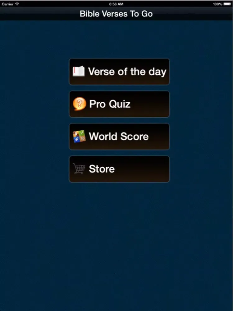Tangkapan layar Popular Bible Verses and Trivia to go iPad 