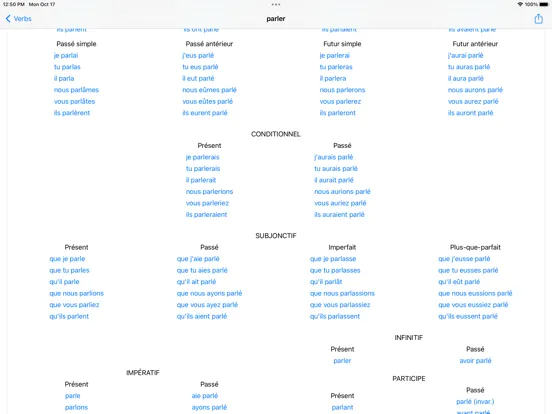 Captures d'écran de Conjugaison Française iPad 