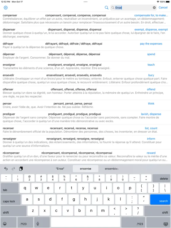 Captures d'écran de Conjugaison Française iPad 