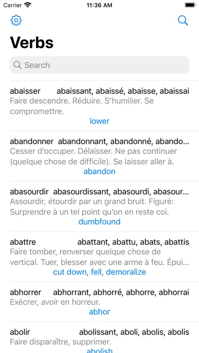 Captures d'écran de Conjugaison Française
