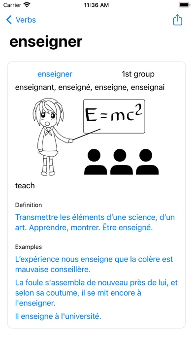 Captures d'écran de Conjugaison Française