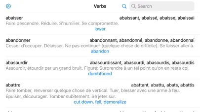 Captures d'écran de Conjugaison Française