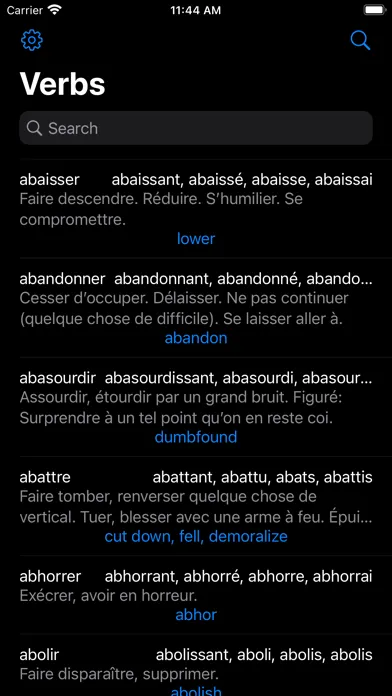 Captures d'écran de Conjugaison Française