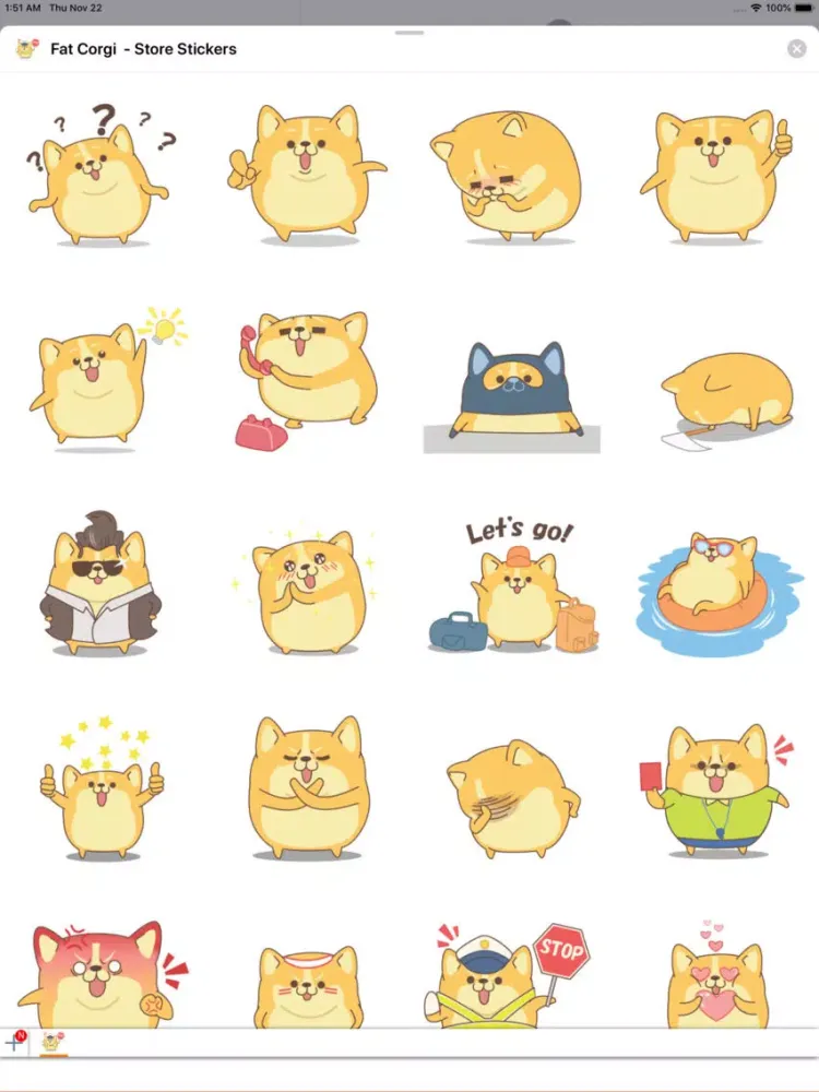 Fat Corgi - Store Stickers iPad 应用截图
