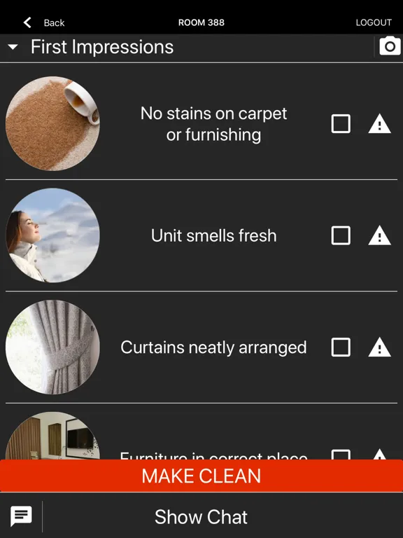 Ảnh chụp màn hình của Xenia Suite Housekeeping iPad 